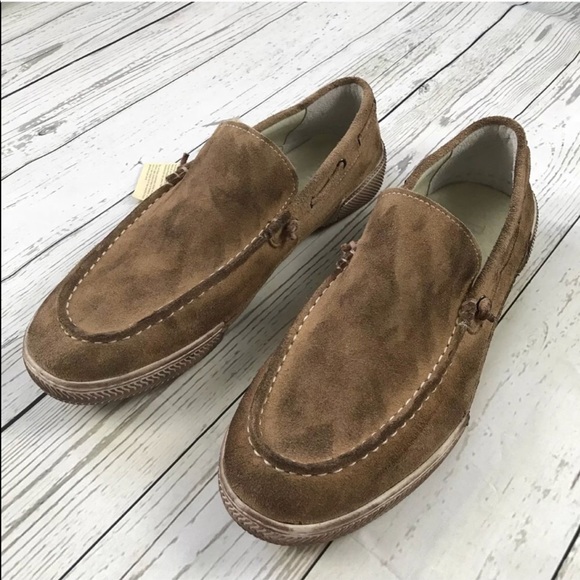 Rogue Men’s Driving Shoes Slip On Brushed Leather - Picture 2 of 8